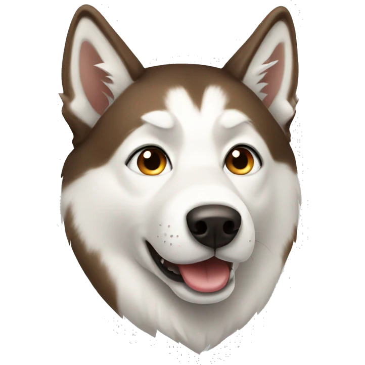 White and brown husky emoji