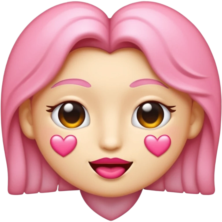 emoji de beijo rosa claro um pouco realista  emoji