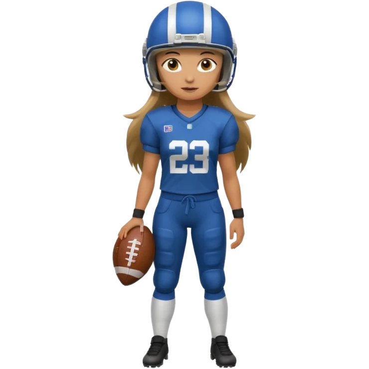 Long Haired Football Players, Female player, full body emoji
