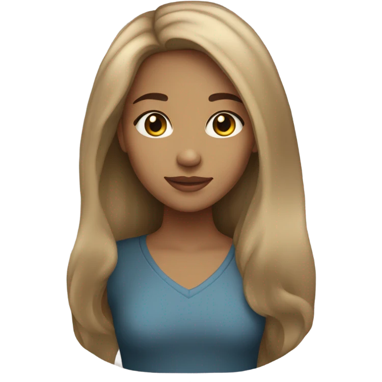 light skin girl with light brown eyes and long hair emoji