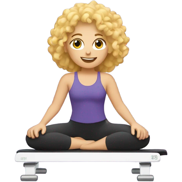 pilates and blonde curly hair  emoji