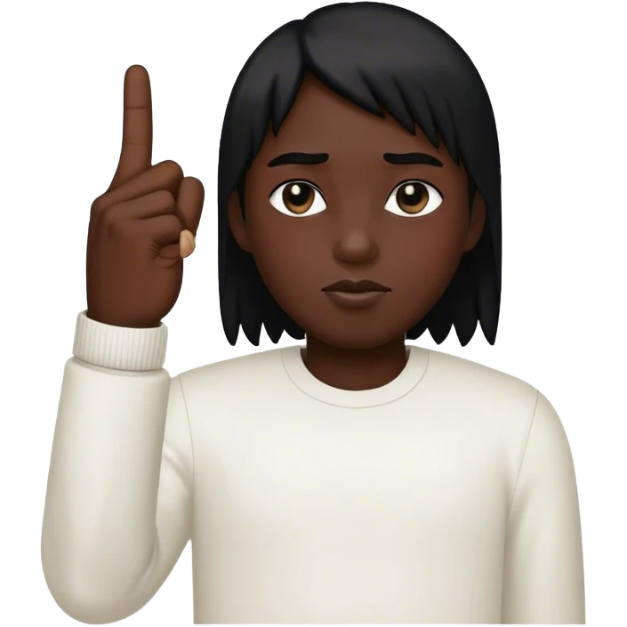 Middle finger black  emoji