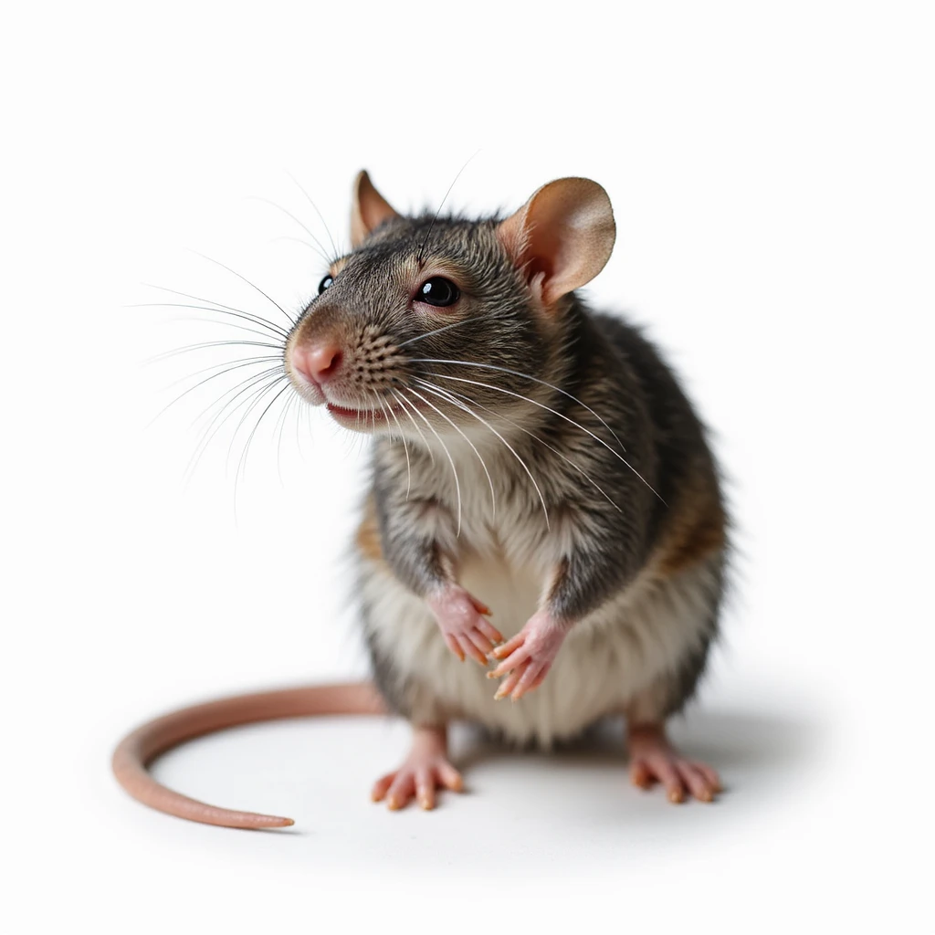 realistic rat, neutral pose, white background emoji