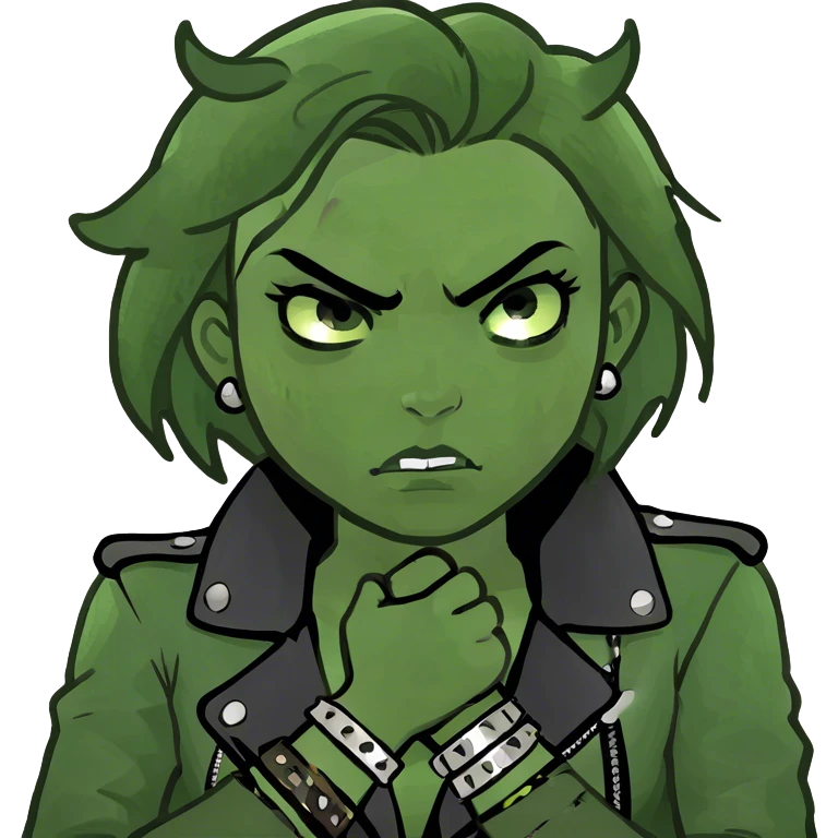 Girls arms crossed holding neck angry  emoji