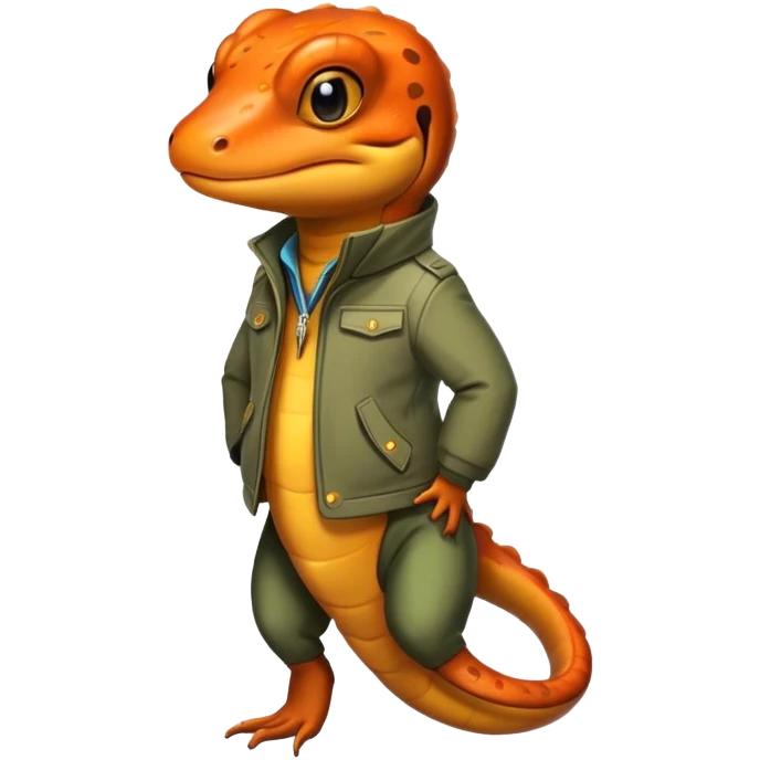 a salamander wearing a jacket  emoji