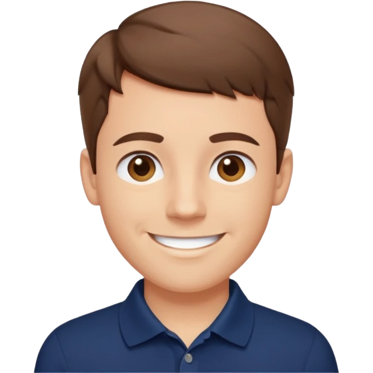 a man with really short and nice hair wearing a navy polo  emoji