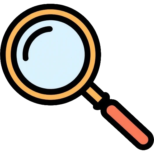 decorative magnifying glass emoji
