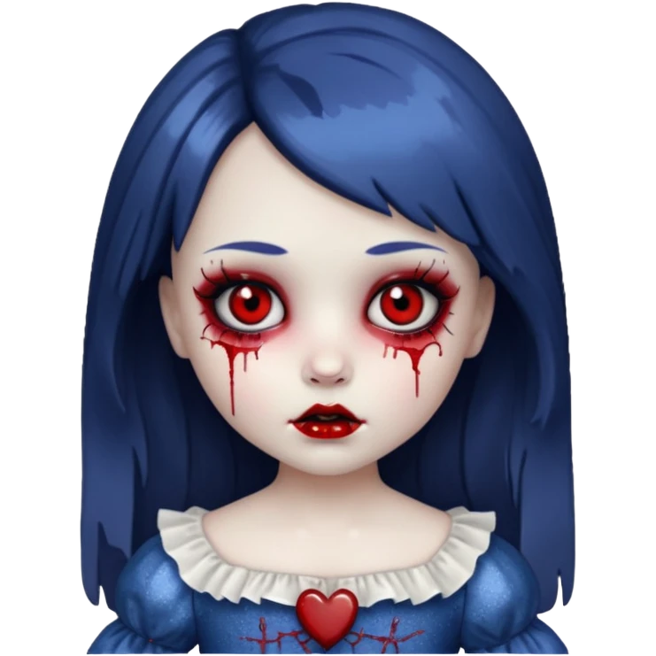 Glitter sweet horror doll emoji