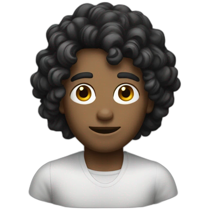 homme blanc avec cheveux noirs mi longs emoji
