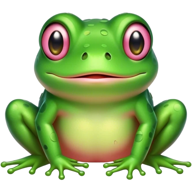 Cute blushing frog emoji