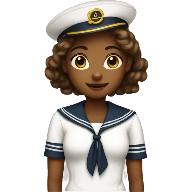 Girl sailor brown emoji