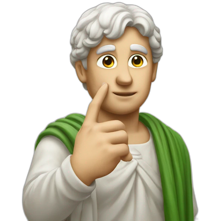 italian statue doing pinched fingers italian gesture emoji