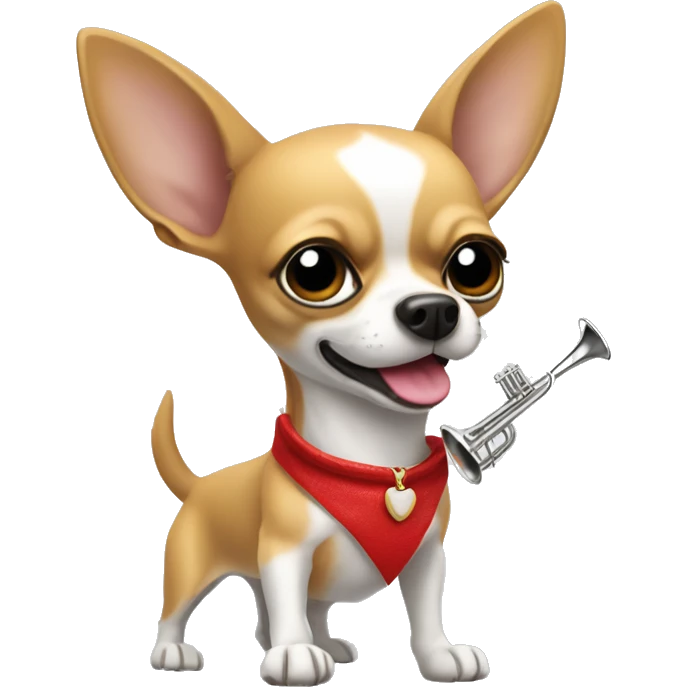 chihuahua qui joue de la trompette emoji