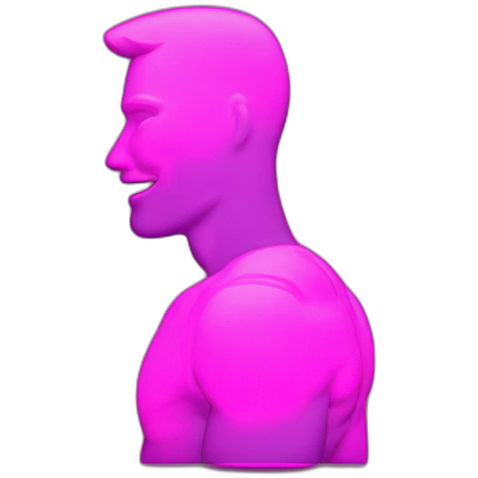 Juicy booty neon sign style man emoji