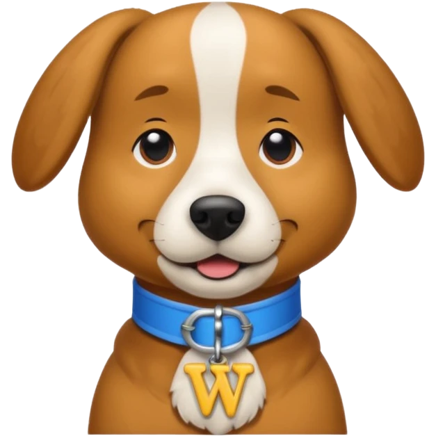 Wags the Dog from The Wiggles with light brown skin, collar with letter w emoji