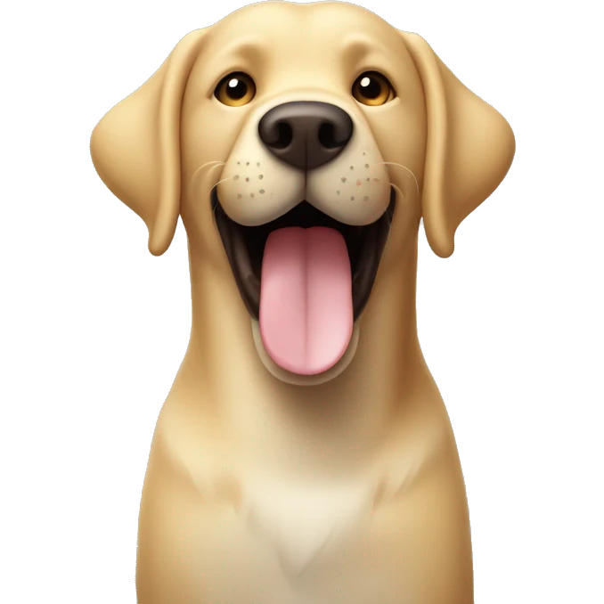 Labrador Retriever Head smiling and holding thumbs up with its paw emoji
