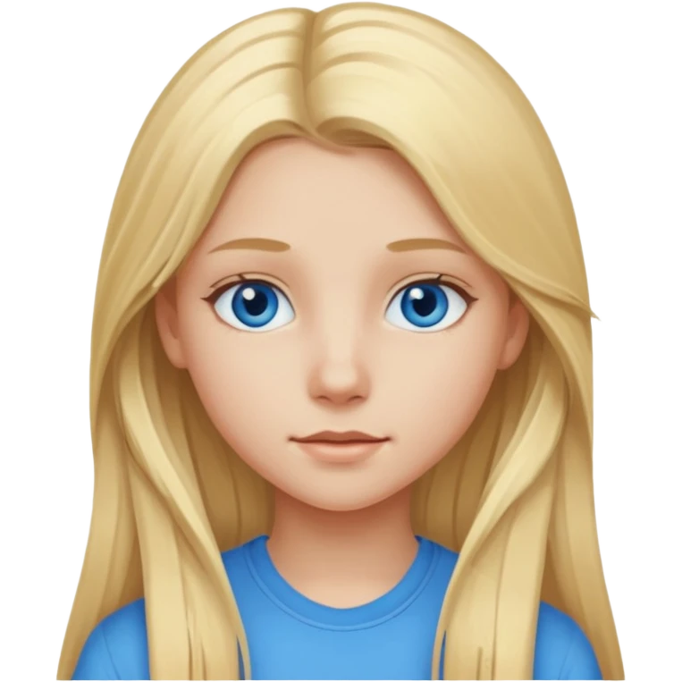 Teenage girl long blonde hair blue eyes emoji