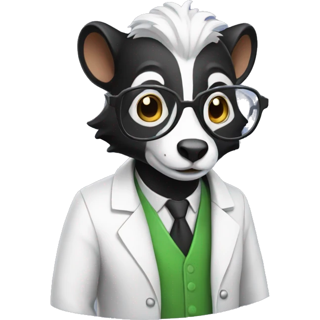 scientist skunk emoji