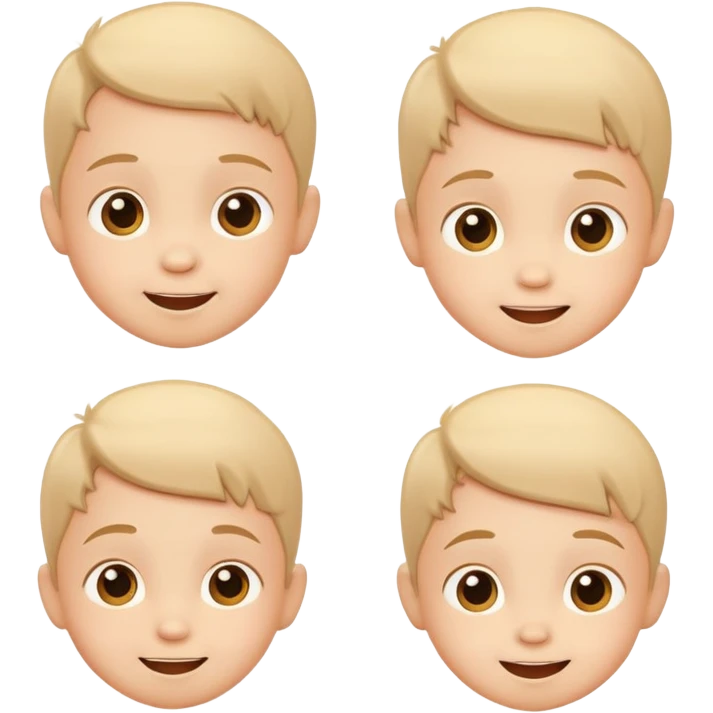 child's head with different expressions, cheerful and cute emoji