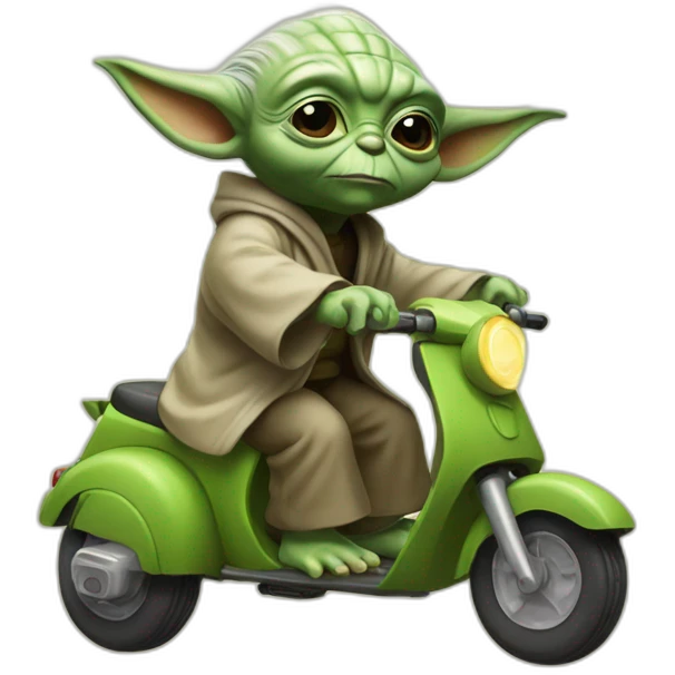 Yoda on a scooter emoji