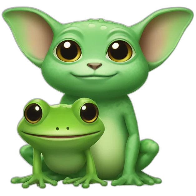 grogu with a frog emoji