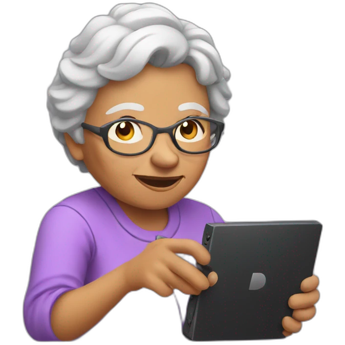 Grandma play video games emoji