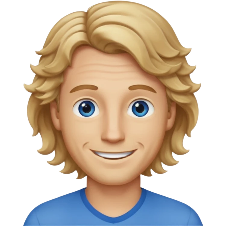 Homem de cabelo castanho claro/loiro ondulado  emoji