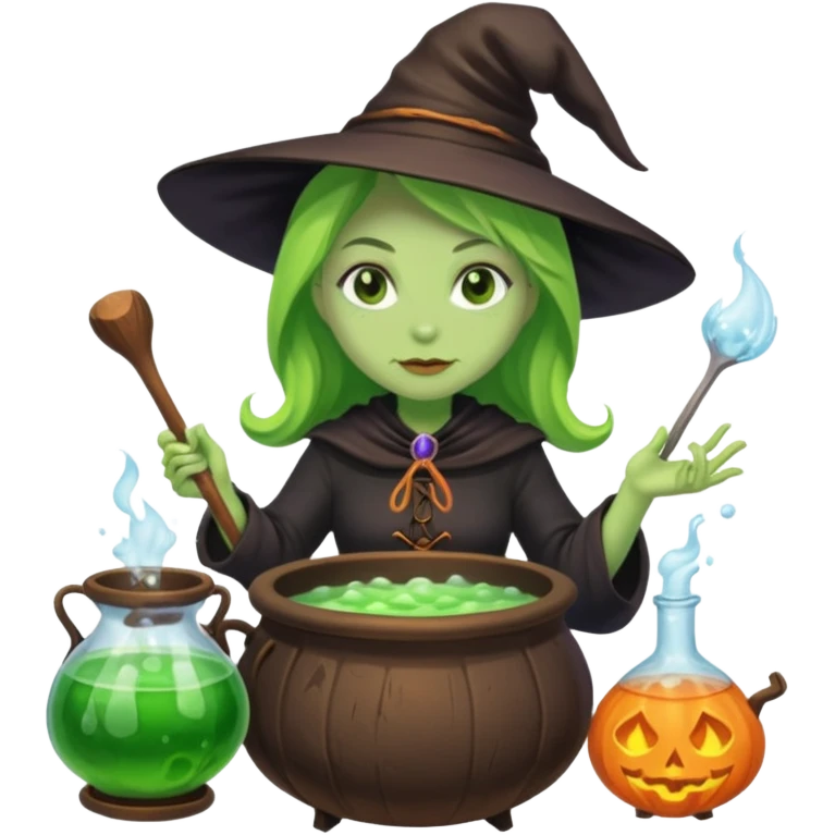 green witch cooking potion emoji