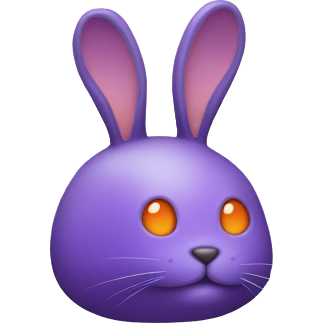 purple alien rabbit with orange eyes and a tuft of hair emoji