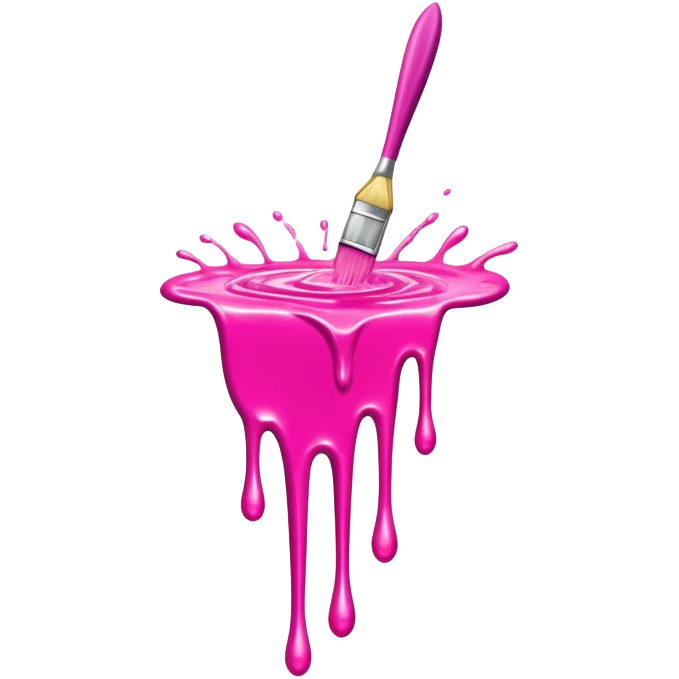  flying art brush dripping pink slop  emoji