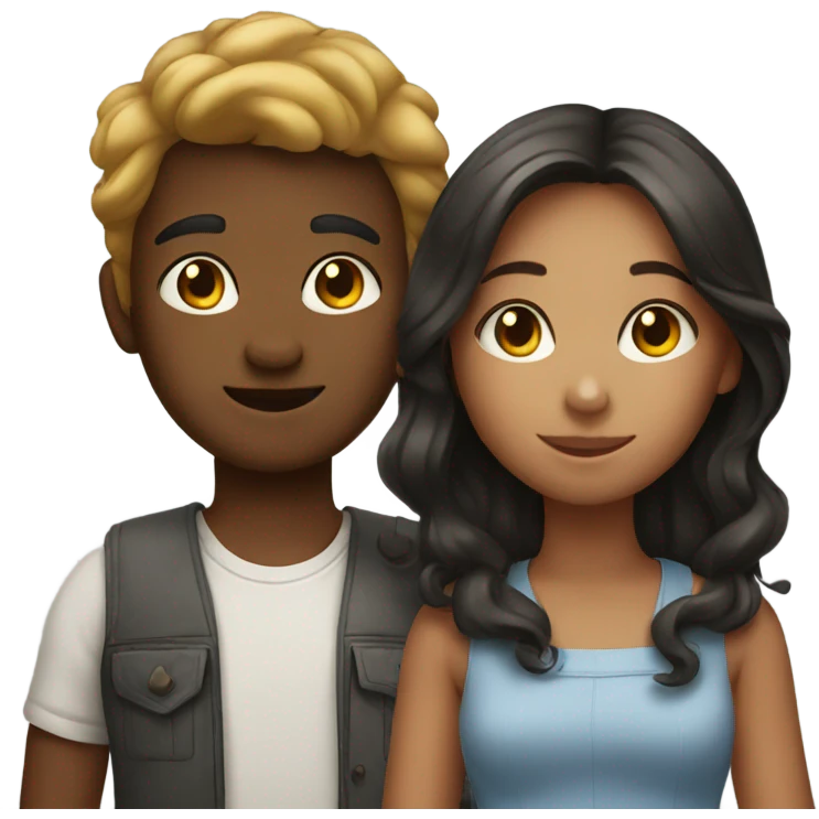 Two girls and one boy emoji