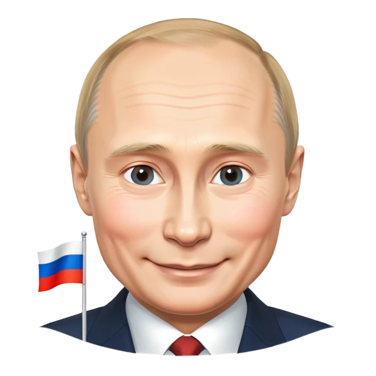 Putin smiling with Russian flag emoji