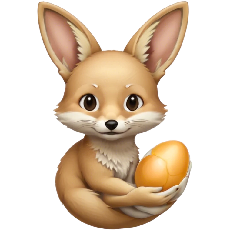fennec carrying an unpeeled egg emoji