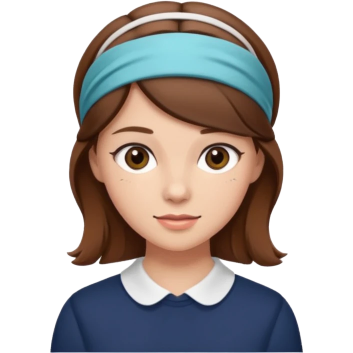 Preppy girl with brown hair emoji