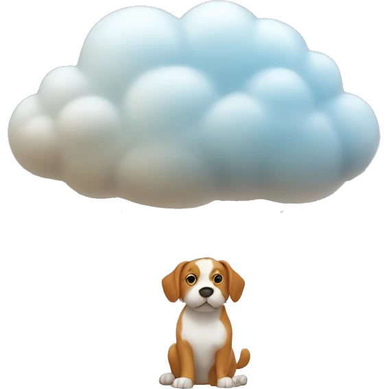 A cloud that it is raining cat and dogs emoji