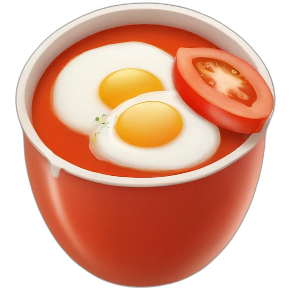 tomato soup and boiled egg emoji