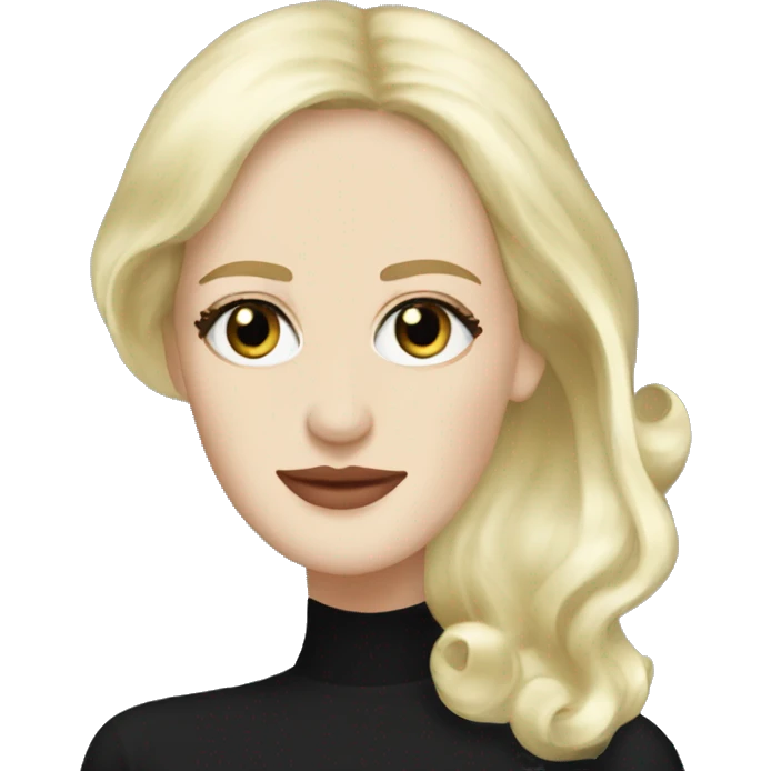 Eva Green with blonde hair in black emoji