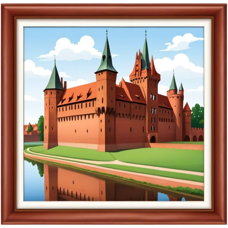 Malbork Castle Landmark Emoji – Featuring the red-brick fortress with its Gothic walls. emoji