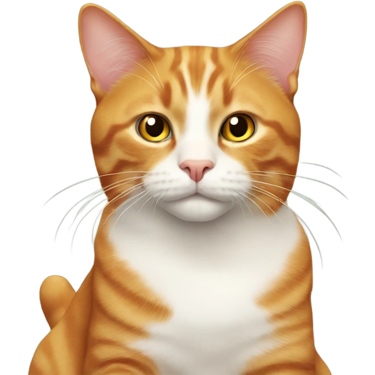 Ginger cat with a white chest sitting  emoji