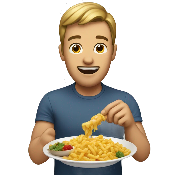 man eating food emoji