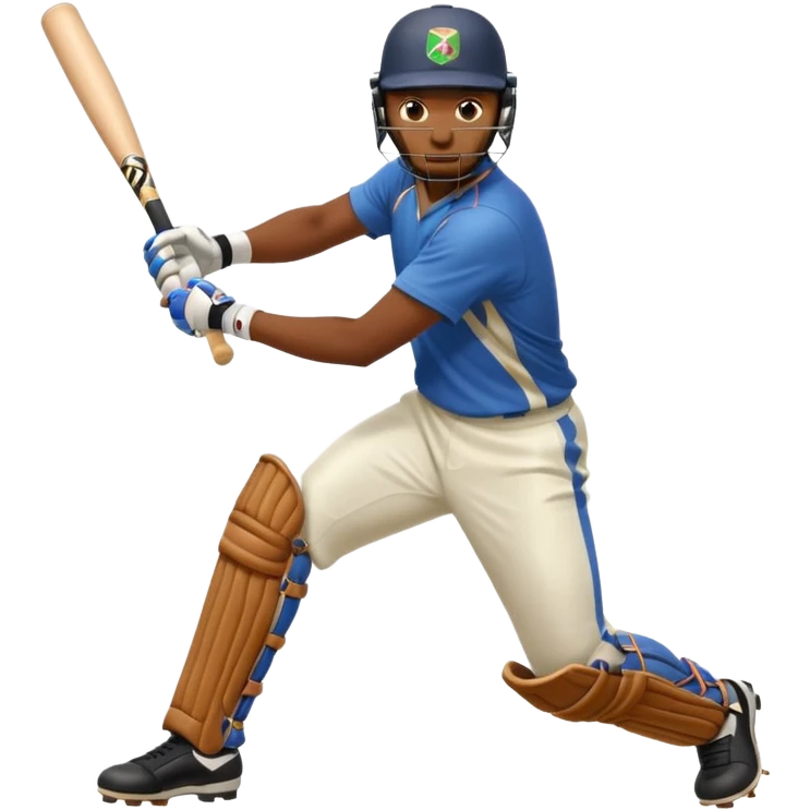 Right handed Batsmen playing a front foot shot emoji