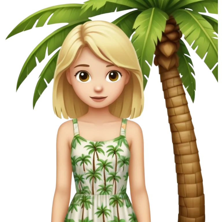 Teenage blonde girl in palm tree emoji