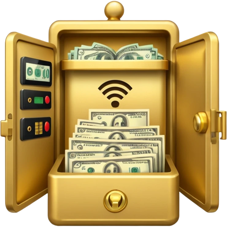 open filled cash money wifi vault emoji