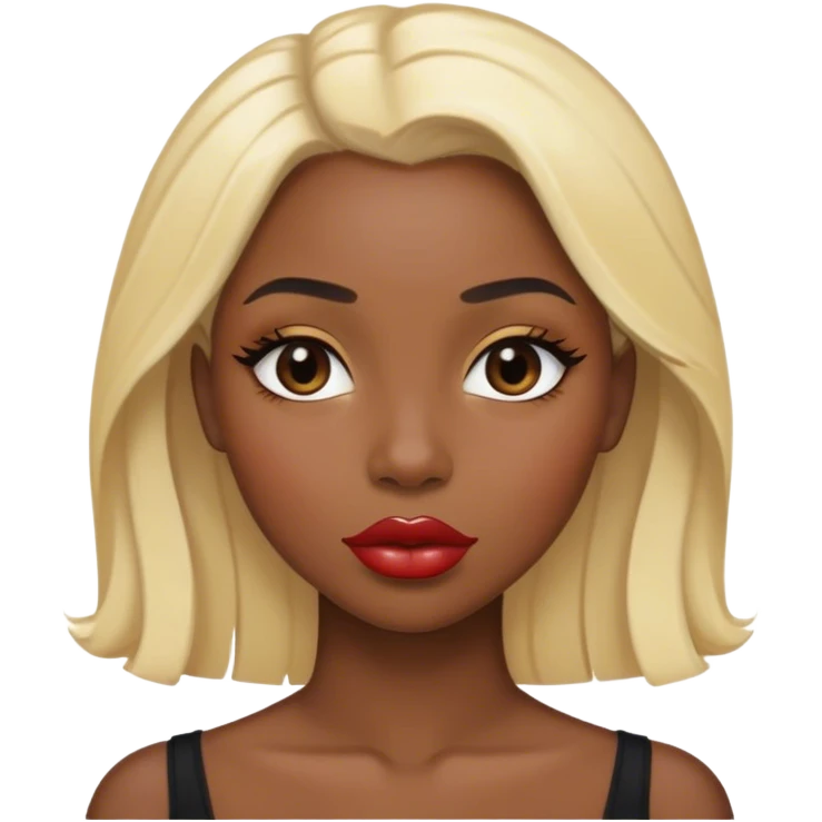 black woman with blonde hair and pretty lips  emoji