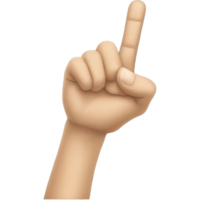 make just a right hand. make the thumb extend out towards the right, and make the pointer finger extend towards the sky. make the remaining fingers curled in. emoji