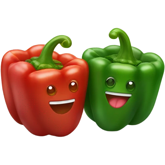 red and green bell peppers  emoji