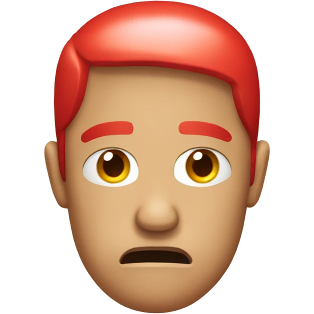 Red smartphone upset emoji