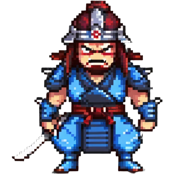 angry samurai in battle stance emoji