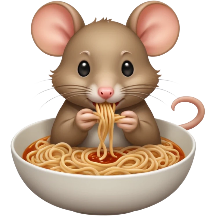Rat eating noodles emoji