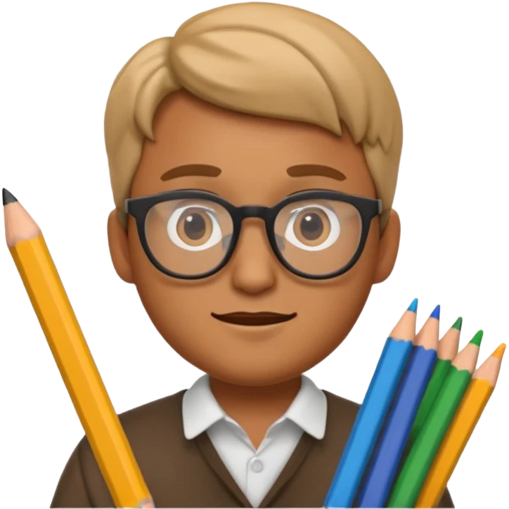 3D imoji of man who is graphics design emoji